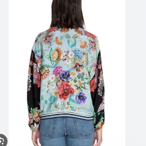 Johnny Was Mizumi Reversible Bomber Jacket Balloon Sleeves large - Picture 2 of 6